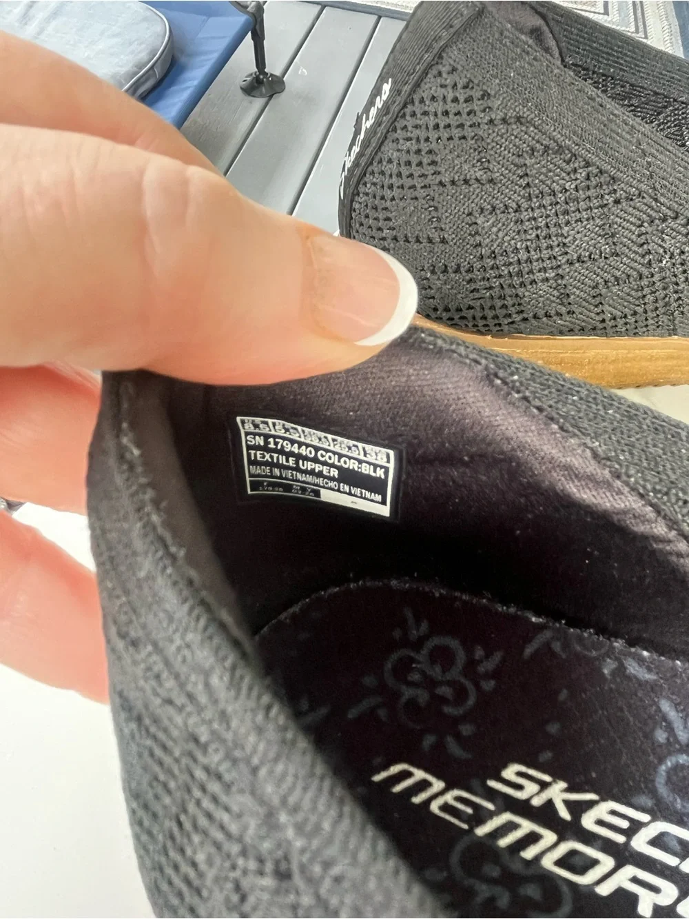 Skechers Black Memory Foam Knit Flats
